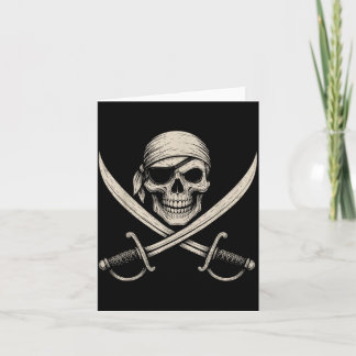 Antieke piratenschedel en gekruiste botten skelet kaart