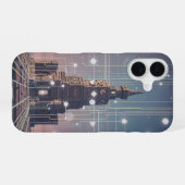 Antieke Pixel-Arcade Mystieke Structuur iPhone 16 Hoesje (Achterkant horizontaal)