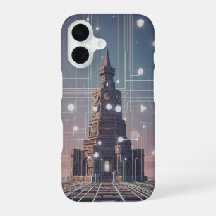 Antieke Pixel-Arcade Mystieke Structuur iPhone 16 Hoesje