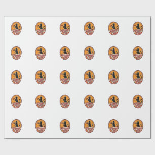 Antieke Pizza Kat Retro Grappige Kat Liefhebber De Cadeaupapier