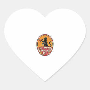 Antieke Pizza Kat Retro Grappige Kat Liefhebber De Hart Sticker