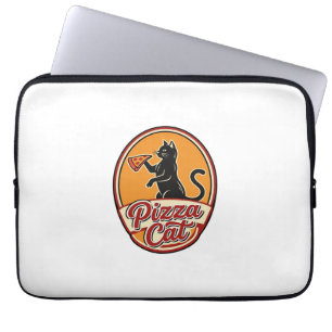 Antieke Pizza Kat Retro Grappige Kat Liefhebber De Laptop Sleeve