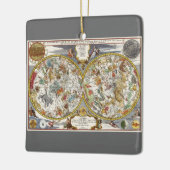Antieke planisfeer sterrenkaart door Nicholas de F Keramisch Ornament (Links)