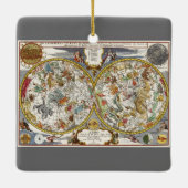 Antieke planisfeer sterrenkaart door Nicholas de F Keramisch Ornament (Achterkant)