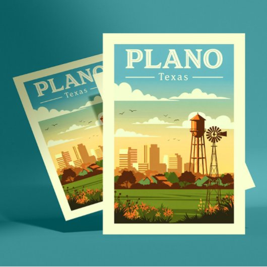 Antieke Plano Texas Briefkaart