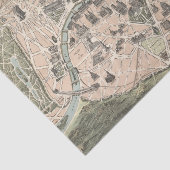Antieke plattegrond van Parijs Tissuepapier (Detail)