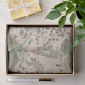 Antieke plattegrond van Parijs Tissuepapier (Geschenk)