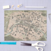 Antieke plattegrond van Parijs Tissuepapier (Craft)