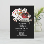 antieke poker speelkaart 7 7 7, casinofeest kaart (Staand voorkant)