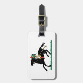 Antieke polospeler op pony bagagelabel (Voorkant verticaal)