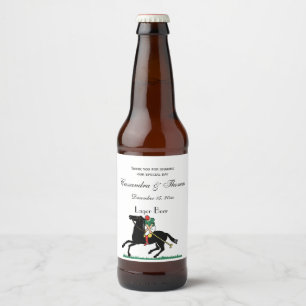 Antieke polospeler op pony bier etiket