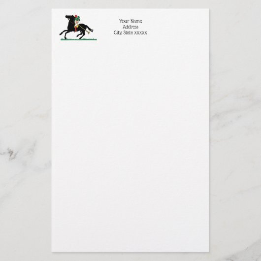 Antieke polospeler op pony briefpapier (Voorkant)