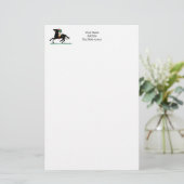 Antieke polospeler op pony briefpapier (Staand voorkant)