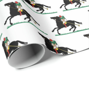 Antieke polospeler op pony cadeaupapier