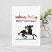Antieke polospeler op pony kaart (Staand voorkant)