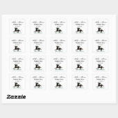 Antieke polospeler op pony vierkante sticker (Vel)