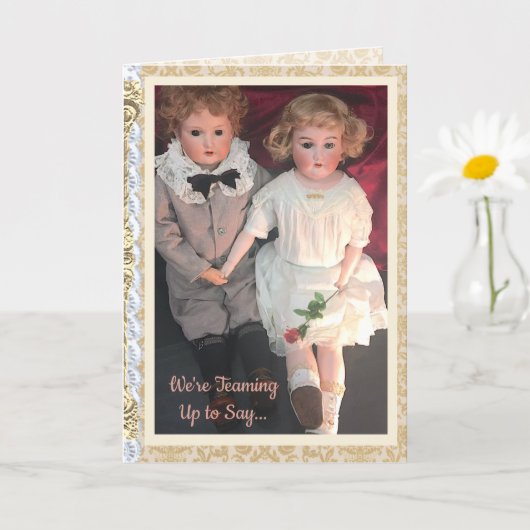 Antieke poppen kaart voor mama (Kleine Plant)