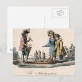 Antieke poppenkinderen showdans briefkaart (Voorkant / Achterkant)