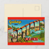 Antieke Portland Maine  Briefkaart (Voorkant / Achterkant)