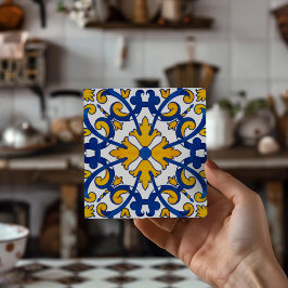 Antieke Portugese Azulejo-drinkviltje Tegeltje