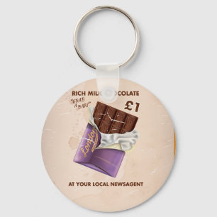 Antieke post-oorlog chocoladereclame sleutelhanger