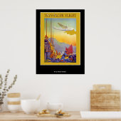 Antieke Poster Transpacific Vluchten (Keuken)