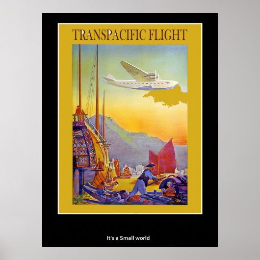 Antieke Poster Transpacific Vluchten (Voorkant)