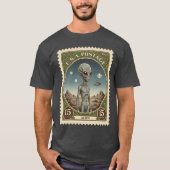 Antieke Postzegel Alien T-shirt (Voorkant)