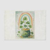 Antieke pot met goud en regenboog tissuepapier (Voorkant)