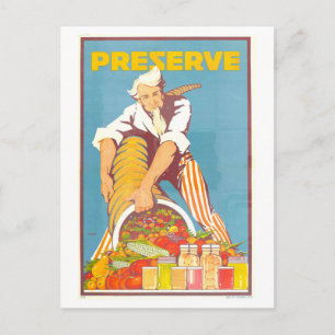 Antieke "Preserve" Oorlogsposter Briefkaart