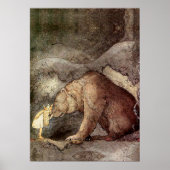 Antieke Princess Kus Van John Bauer Beer Op Neus Poster (Voorkant)