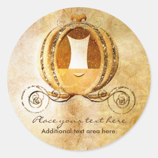 Antieke Prinses Assepoester Koets Label Sticker (Voorkant)