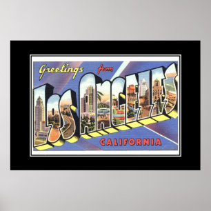 Antieke Print Groeten Los Angeles