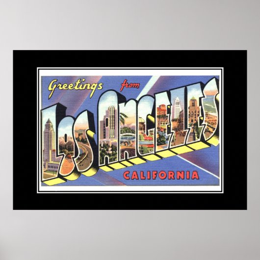 Antieke Print Groeten Los Angeles (Voorkant)