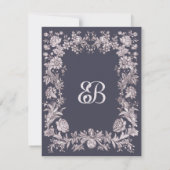 Antieke pruimen bloempatroon uitnodiging (Achterkant)