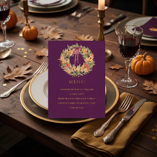Antieke pruimen botanische Thanksgiving diner menu