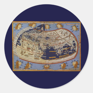 Antieke Ptolemaïsche Wereldkaart, Johannes van Arn Ronde Sticker