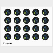 Antieke Pug Hond Likur Pot Ronde Sticker (Vel)