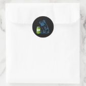 Antieke Pug Hond Likur Pot Ronde Sticker (Tas)