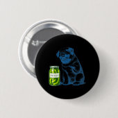 Antieke Pug Hond Likurpot Ronde Button 5,7 Cm (Voorkant /achterkant)