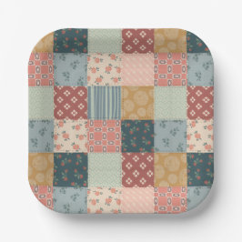 Antieke quilt baby shower papieren bord