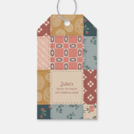 Antieke quilt cadeautag cadeaulabel