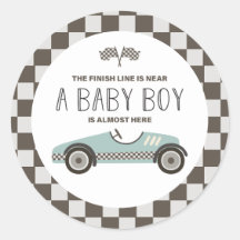Antieke raceauto baby shower