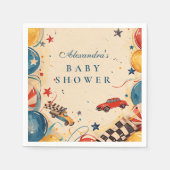 Antieke raceauto-babyshower servet (Voorkant)
