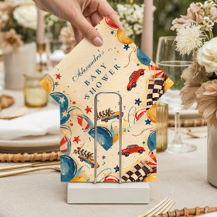 Antieke raceauto-babyshower servet
