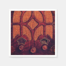 Antieke radio hout elegante art deco kathedraal