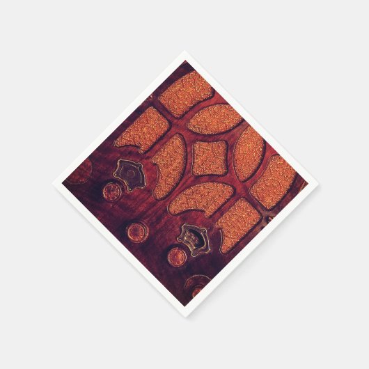 Antieke radio hout elegante art deco kathedraal  servet (Hoek)