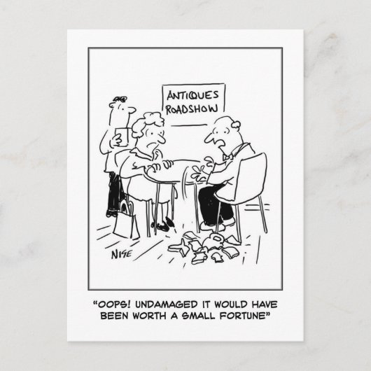 Antieke ramp. Antiek dealer waardering. grappig Briefkaart (Voorkant)