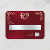 Antieke rand en monogram - Rood Plaatskaartje (Voorkant)