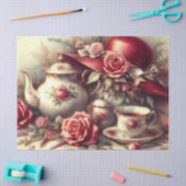 Antieke Red Hat Tea Party Tissuepapier (Craft)
